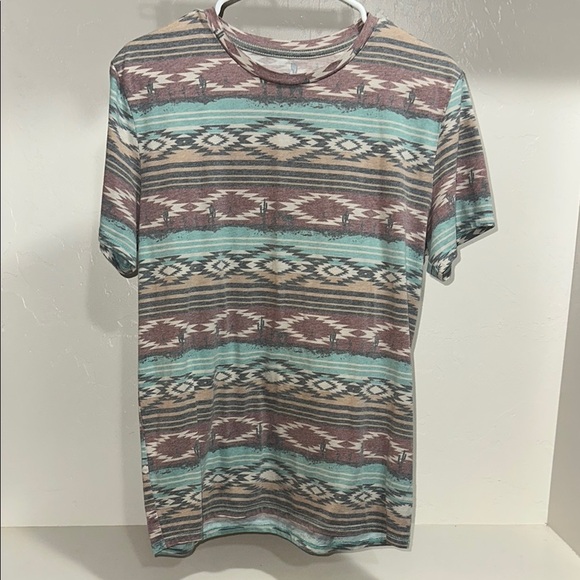 Rock & Roll Cowgirl Green and Red Short Sleeve Tee - Picture 1 of 4